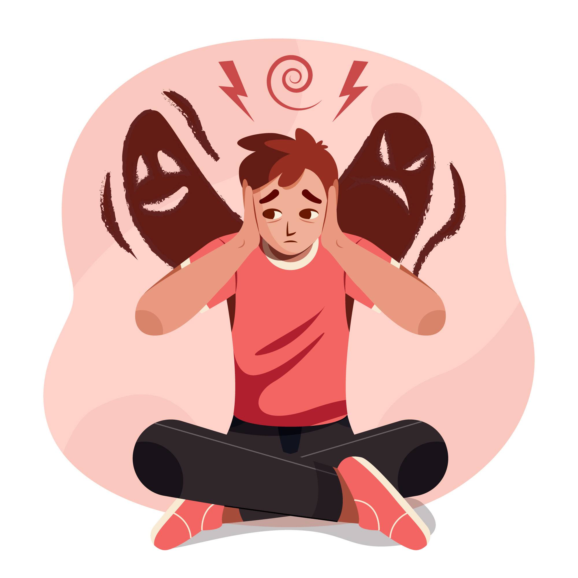 hombre con ansiedad vector